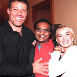 Praveen Narra with Tony Robbins and Sage Robbins