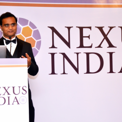 Praveen Narra speaking at Nexus India Launch Event